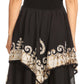 Sakkas Batik Smocked Bodice Handkerchief Hem Dress
