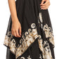 Sakkas Batik Smocked Bodice Handkerchief Hem Dress