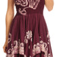 Sakkas Batik Smocked Bodice Handkerchief Hem Dress