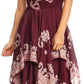 Sakkas Batik Smocked Bodice Handkerchief Hem Dress