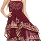 Sakkas Batik Smocked Bodice Handkerchief Hem Dress