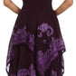 Sakkas Batik Smocked Bodice Handkerchief Hem Dress