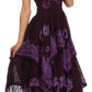Sakkas Batik Smocked Bodice Handkerchief Hem Dress