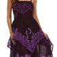 Sakkas Batik Smocked Bodice Handkerchief Hem Dress