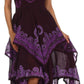 Sakkas Batik Smocked Bodice Handkerchief Hem Dress