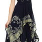 Sakkas Batik Smocked Bodice Handkerchief Hem Dress
