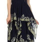 Sakkas Batik Smocked Bodice Handkerchief Hem Dress