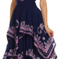 Sakkas Batik Smocked Bodice Handkerchief Hem Dress