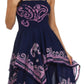 Sakkas Batik Smocked Bodice Handkerchief Hem Dress
