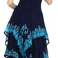 Sakkas Batik Smocked Bodice Handkerchief Hem Dress
