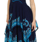Sakkas Batik Smocked Bodice Handkerchief Hem Dress