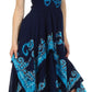 Sakkas Batik Smocked Bodice Handkerchief Hem Dress