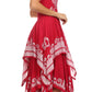 Sakkas Batik Smocked Bodice Handkerchief Hem Dress