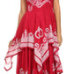 Sakkas Batik Smocked Bodice Handkerchief Hem Dress