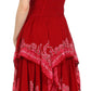 Sakkas Batik Smocked Bodice Handkerchief Hem Dress