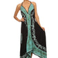 Sakkas Serenity Embroidered Batik Halter Dress