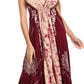 Sakkas Serenity Embroidered Batik Halter Dress