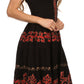 Sakkas Gigi Boho Sleeveless Smocked Waist Embroidered Mid-Length Batik Dress