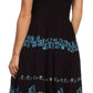 Sakkas Gigi Boho Sleeveless Smocked Waist Embroidered Mid-Length Batik Dress