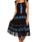 Sakkas Gigi Boho Sleeveless Smocked Waist Embroidered Mid-Length Batik Dress