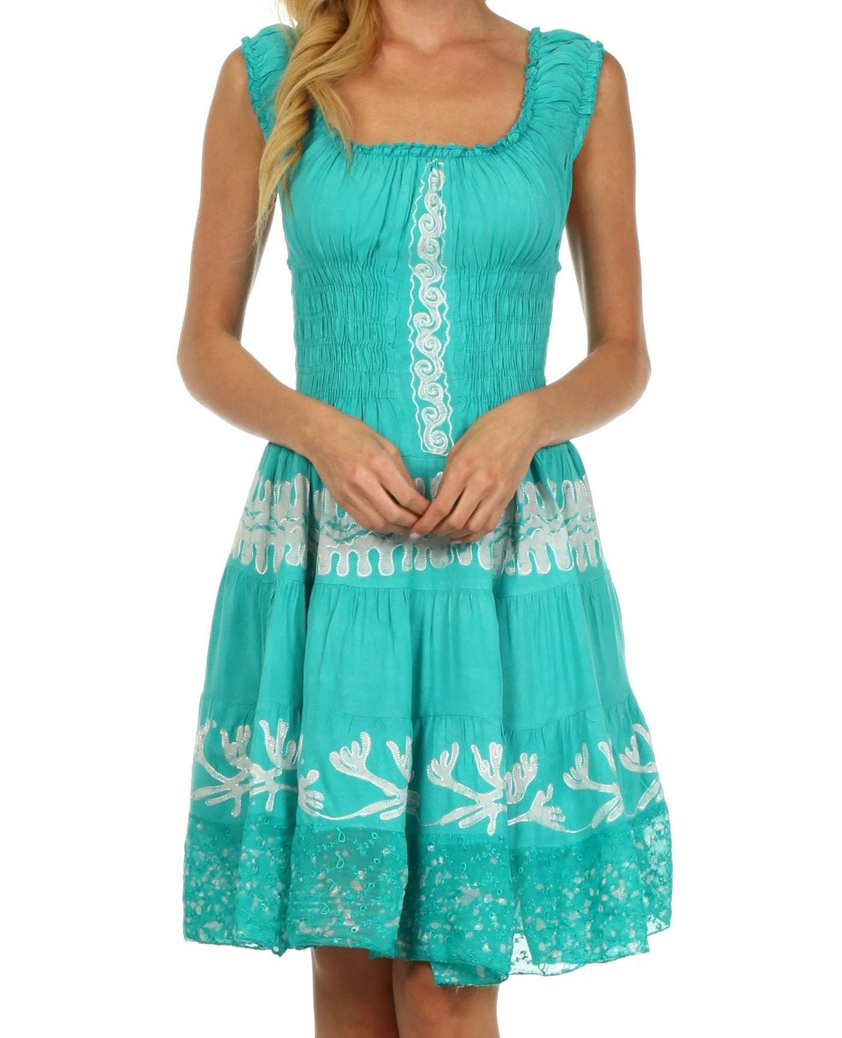 Olivia Gypsy Boho Peasant Batik Dress