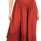 Sakkas Rayon Embroidered Stonewashed Adjustable Spaghetti Straps Long Dress