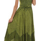 Sakkas Rayon Embroidered Stonewashed Adjustable Spaghetti Straps Long Dress