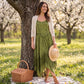 Sakkas Rayon Embroidered Stonewashed Adjustable Spaghetti Straps Long Dress