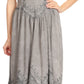 Sakkas Rayon Embroidered Stonewashed Adjustable Spaghetti Straps Long Dress