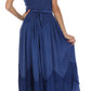 Sakkas Rayon Embroidered Stonewashed Adjustable Spaghetti Straps Long Dress