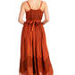 Sakkas Rayon Embroidered Stonewashed Adjustable Spaghetti Straps Long Dress