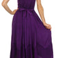 Sakkas Rayon Embroidered Stonewashed Adjustable Spaghetti Straps Long Dress