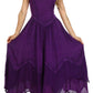 Sakkas Rayon Embroidered Stonewashed Adjustable Spaghetti Straps Long Dress