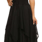 Sakkas Lady Mary Jacquard Corset Style Bodice Lightweight Handkerchief Hem Dress