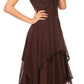 Sakkas Lady Mary Jacquard Corset Style Bodice Lightweight Handkerchief Hem Dress