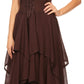 Sakkas Lady Mary Jacquard Corset Style Bodice Lightweight Handkerchief Hem Dress