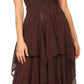Sakkas Lady Mary Jacquard Corset Style Bodice Lightweight Handkerchief Hem Dress