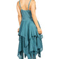 Sakkas Lady Mary Jacquard Corset Style Bodice Lightweight Handkerchief Hem Dress
