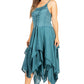 Sakkas Lady Mary Jacquard Corset Style Bodice Lightweight Handkerchief Hem Dress