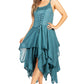 Sakkas Lady Mary Jacquard Corset Style Bodice Lightweight Handkerchief Hem Dress
