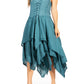 Sakkas Lady Mary Jacquard Corset Style Bodice Lightweight Handkerchief Hem Dress