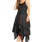 Sakkas Lady Mary Jacquard Corset Style Bodice Lightweight Handkerchief Hem Dress