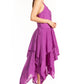 Sakkas Lady Mary Jacquard Corset Style Bodice Lightweight Handkerchief Hem Dress