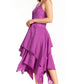 Sakkas Lady Mary Jacquard Corset Style Bodice Lightweight Handkerchief Hem Dress