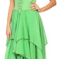 Sakkas Lady Mary Jacquard Corset Style Bodice Lightweight Handkerchief Hem Dress
