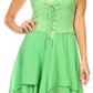 Sakkas Lady Mary Jacquard Corset Style Bodice Lightweight Handkerchief Hem Dress