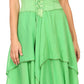 Sakkas Lady Mary Jacquard Corset Style Bodice Lightweight Handkerchief Hem Dress