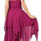 Sakkas Lady Mary Jacquard Corset Style Bodice Lightweight Handkerchief Hem Dress