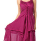 Sakkas Lady Mary Jacquard Corset Style Bodice Lightweight Handkerchief Hem Dress