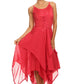 Sakkas Lady Mary Jacquard Corset Style Bodice Lightweight Handkerchief Hem Dress